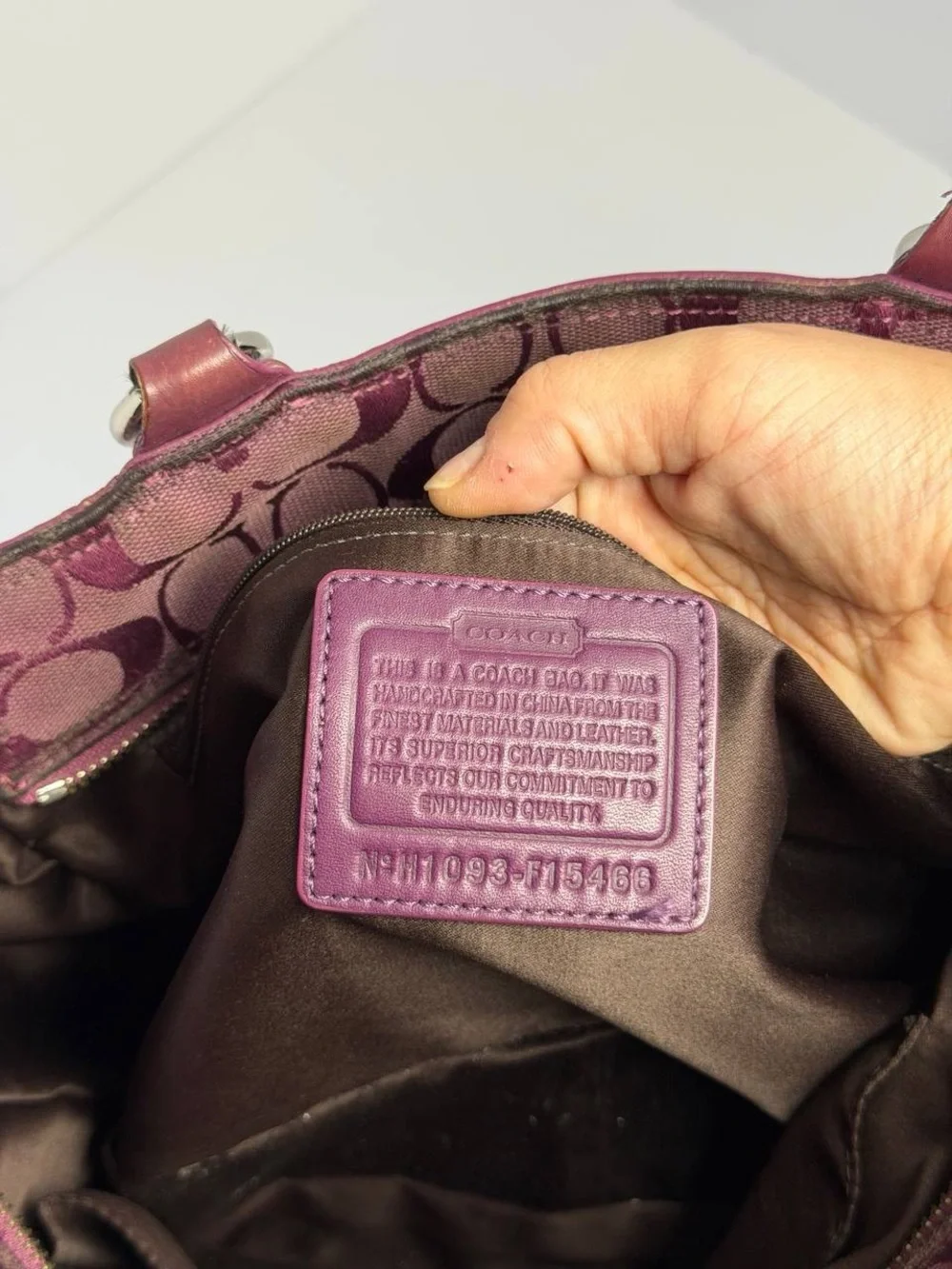 Vintage Coach Circle Patchwork East-West Plum Tote Bag